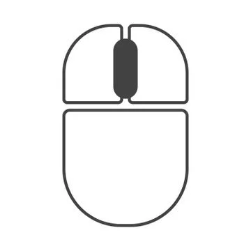 Computer mouse wheel button click outline icon Stock Illustration