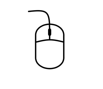 Computer mouse with wire and white background. イラスト素材