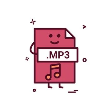 Computer mp3 file format type icon vector design イラスト素材