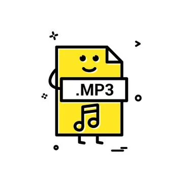 Computer mp3 file format type icon vector design 스톡 일러스트