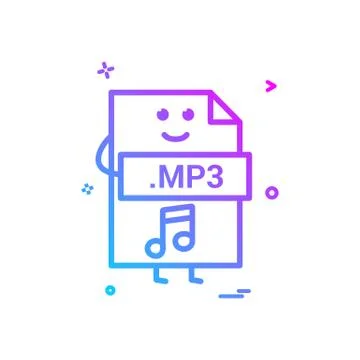 Computer mp3 file format type icon vector design Ilustración de archivo