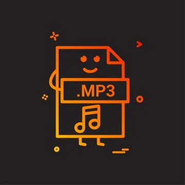 Computer mp3 file format type icon vector design Stock Illustration