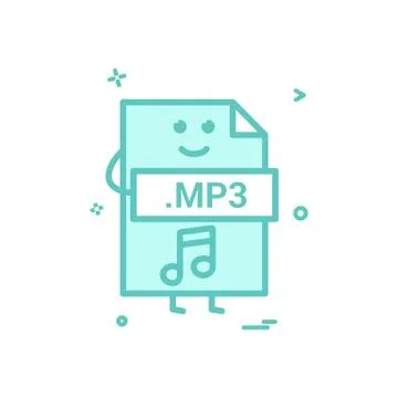 Computer mp3 file format type icon vector design Stock Illustration