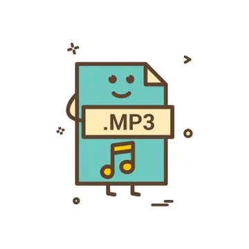 Computer mp3 file format type icon vector design Stock Illustration