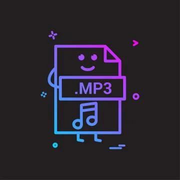 Computer mp3 file format type icon vector design Stock Illustration