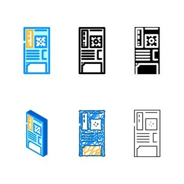 Computer multipack case gaming pc color icon vector Stock Illustration