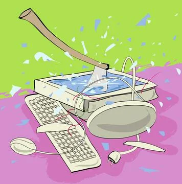 Computer Murder 3 2004 Linda Braucht (20th C. American) Computer graphics Stock Illustration
