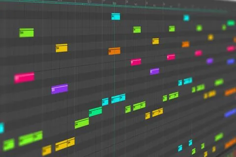 Computer Music Composition. DAW - Digital Audio Workstation. MIDI Interface Stock Photos