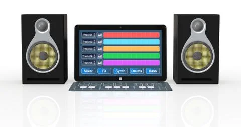 Computer music software 스톡 일러스트