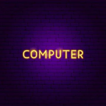 Computer Neon Text Stockillustratie