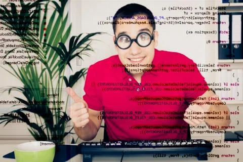 Computer Nerd Stockfoto's