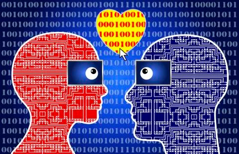 Computer Nerds in Love Illustrazione stock