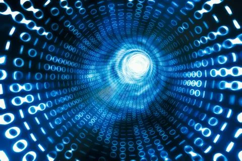 Computer network and internet communication concept. Binary tunnel 스톡 일러스트