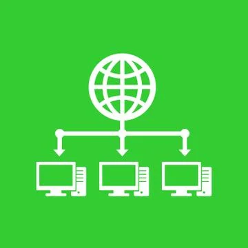Computer network and internet icon Stock Illustration