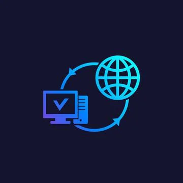 Computer network and internet icon, vector Stockillustratie