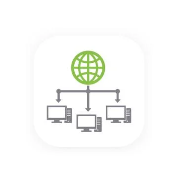 Computer network and internet vector icon Stock Illustration