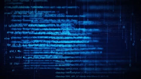 Computer network big data hacker code information technology Stock Footage 157005904