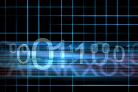 Computer network with binary code on an alpha channel Stock Footage 97573