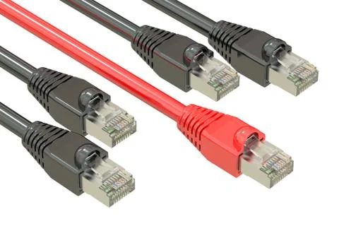 Computer network cables, internet speed concept. 3D rendering 스톡 일러스트