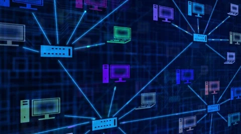 Computer Network Color Stock Footage 8648208