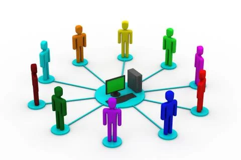 Computer network. communicating data Stock Illustration