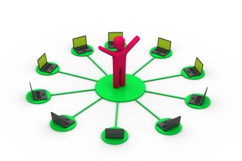 Computer network. communicating data 스톡 일러스트