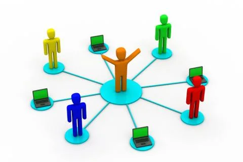 Computer network. communicating data Stock Illustration