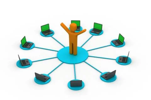 Computer network. communicating data Stock Illustration