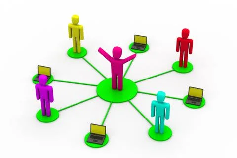 Computer network. communicating data Stock Illustration