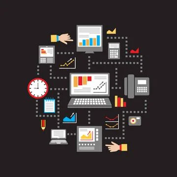 Computer network from Computer network from a variety of different electro... Stock Photos