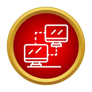 Computer network connecting digital devices for data transfer Stock Illustration
