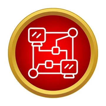 Computer network connecting systems showing data flow Stock Illustration