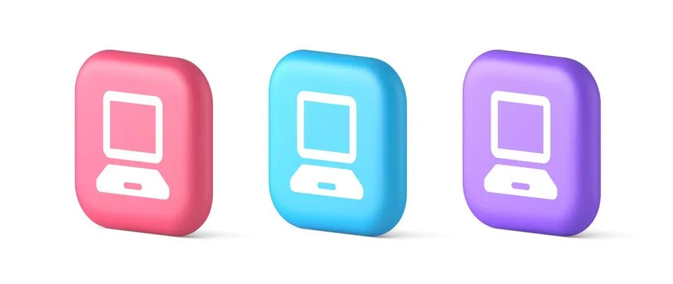 Computer network connection button digital information browsing 3d realisti.. Stock Illustration