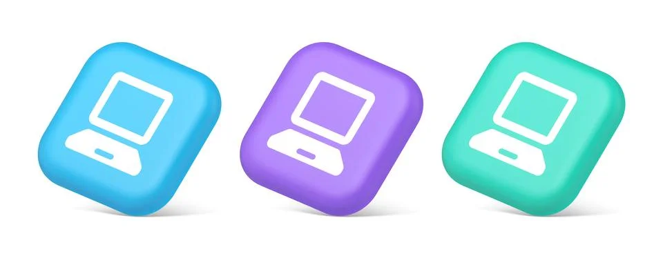 Computer network connection button digital information browsing 3d realisti.. Illustrazione stock