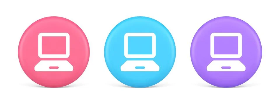 Computer network connection button digital information browsing 3d realistic  Illustrazione stock