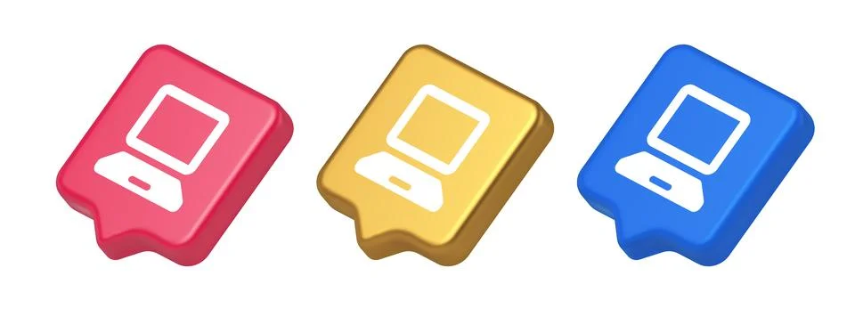 Computer network connection button digital information browsing 3d realistic  Illustrazione stock