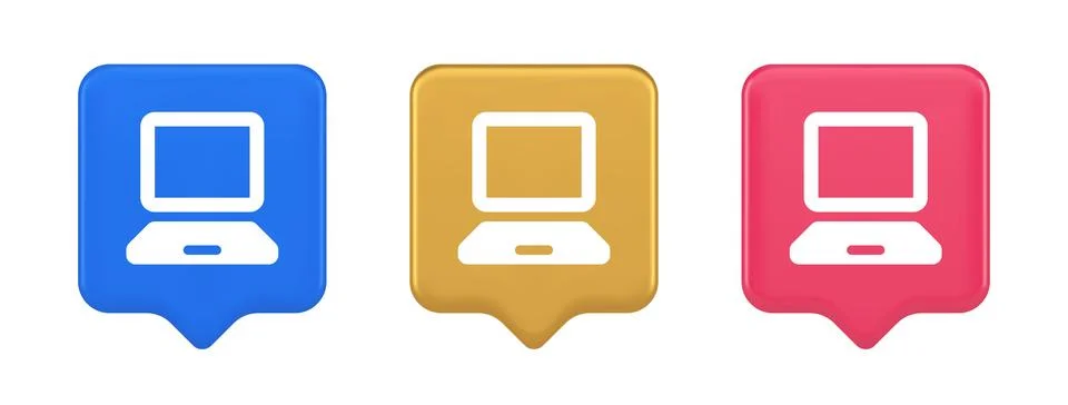 Computer network connection button digital information browsing 3d realistic  Stock Illustration