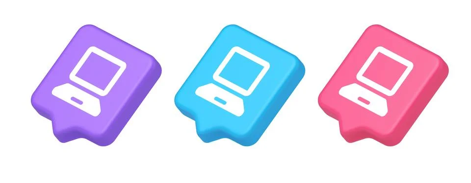 Computer network connection button digital information browsing 3d realistic  Illustrazione stock