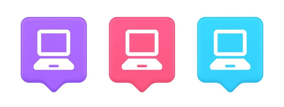 Computer network connection button digital information browsing 3d realistic  Stock Illustration