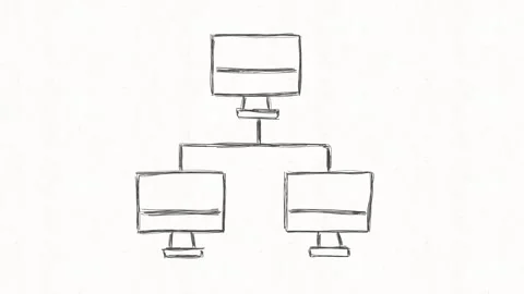 Computer Network Connection Hand Drawn Animation Stock Footage 341802285