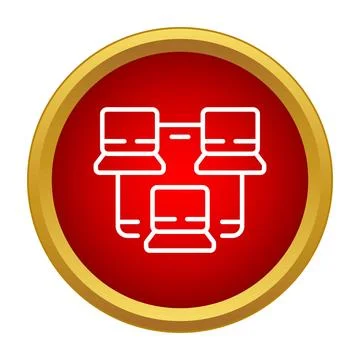 Computer network connection icon showing technology concept 库存插图