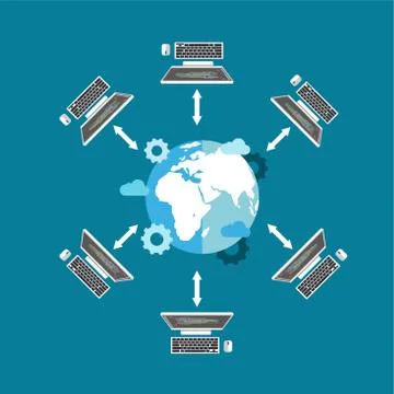 Computer network connection Stock Illustration