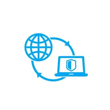 Computer network, connection to server icon Illustrazione stock