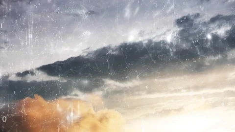 Computer network cyberspace with cloudy sky background Vídeos de archivo 125950485