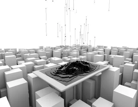 Computer network data communication, electronic technology Illustrazione stock