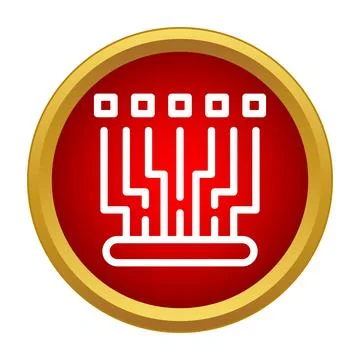 Computer network data processing system icon button Stockillustratie