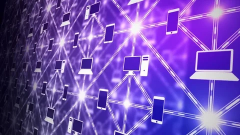 Computer network desktop pc Laptop smartphone etc 스톡 동영상 75374187