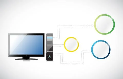 Computer network diagram illustration design Stock Illustration