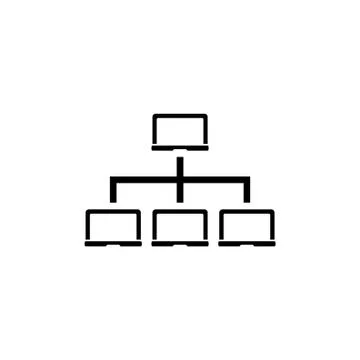 Computer Network Flat Vector Icon 스톡 일러스트