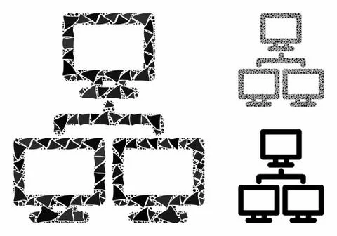 Computer network group Composition Icon of Raggy Elements Illustrazione stock